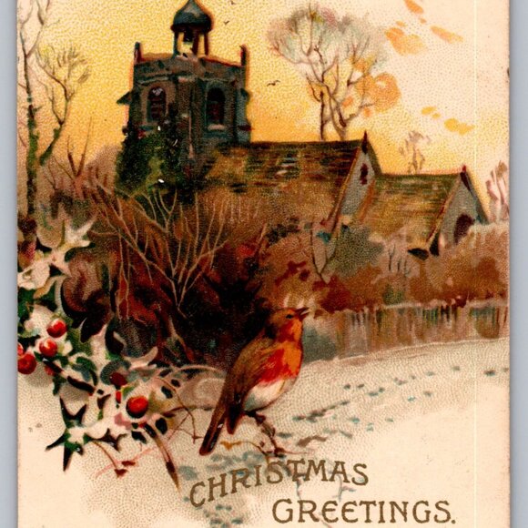 Antique Tuck's & Others Post Card Christmas Lot of 4 (D 1037) - Picture 5 of 8